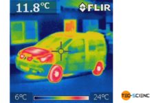 Thermographic image of a car